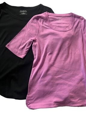 TALBOTS SET OF TWO PIMA COTTON SHORT SLEEVE SHIRTS MED